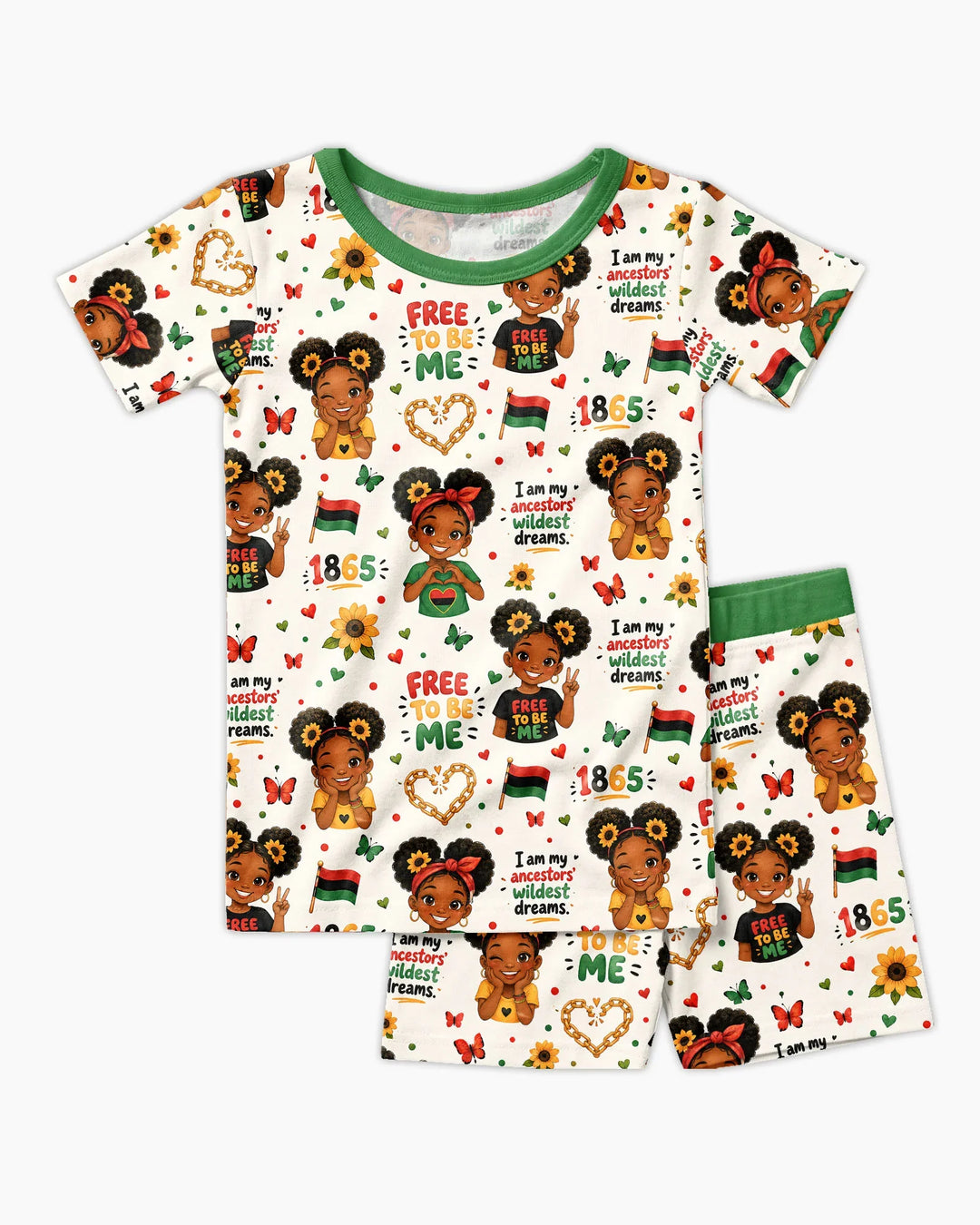 Template Zweiteiliges Pyjama-Set mit kurzen Ärmeln und Shorts