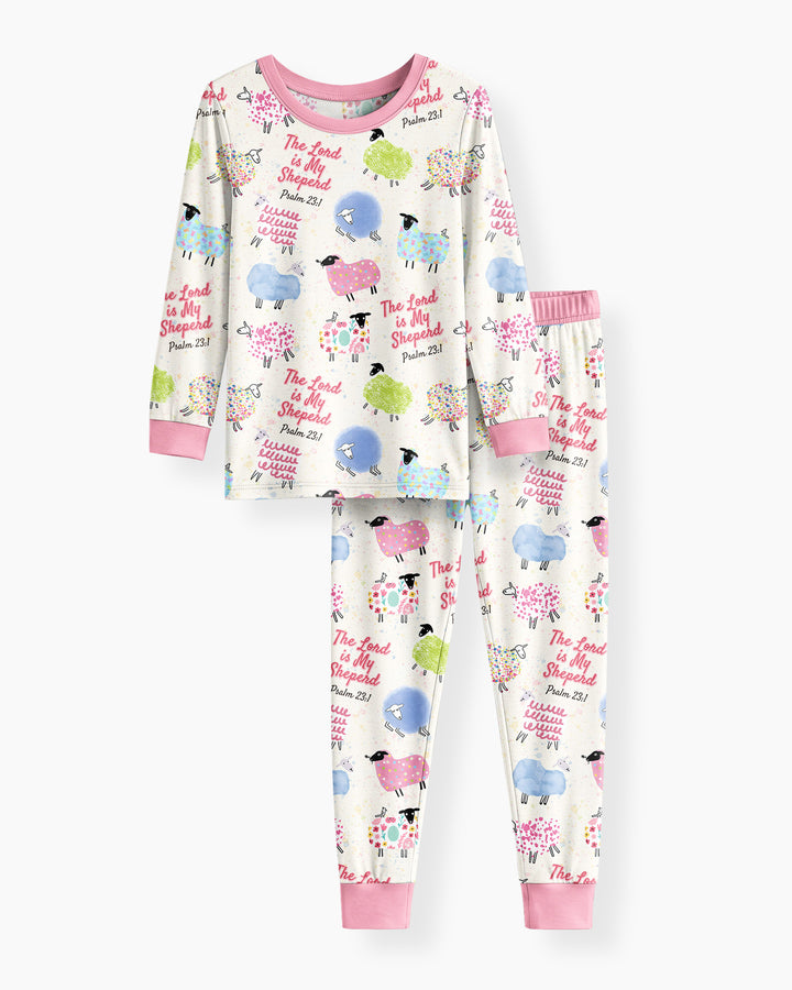 The Lord Is My Shepherd Psalm 23 Bamboo Two Piece Long Sleeve Pajama Set