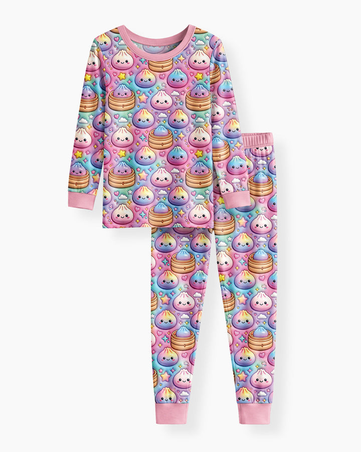 Glitter Dumpling Galaxy Bamboo Two Piece Long Sleeve Pajama Set