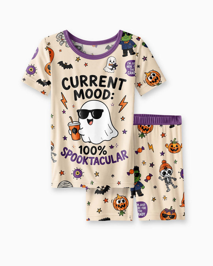 Halloween Friends Bamboo Two Piece Short Sleeve Shorts Pajama Set