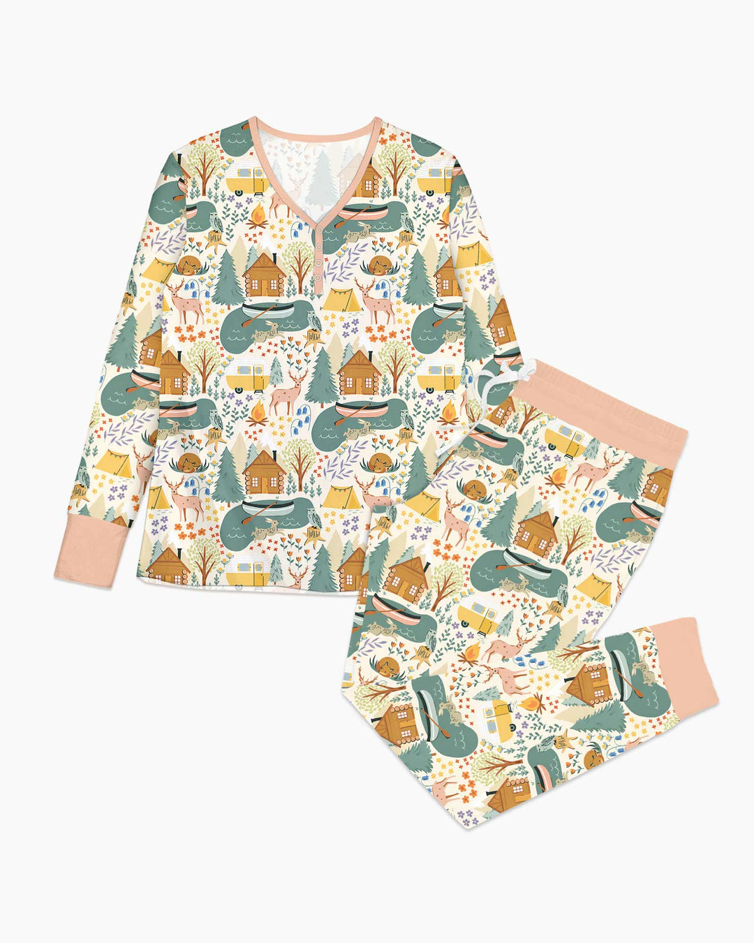 Lake View Camping Bamboo Women Pajama Set
