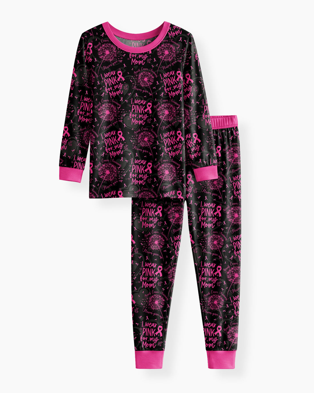 I Wear Pink For My Mom Bamboo Two Piece Long Sleeve Pajama Set