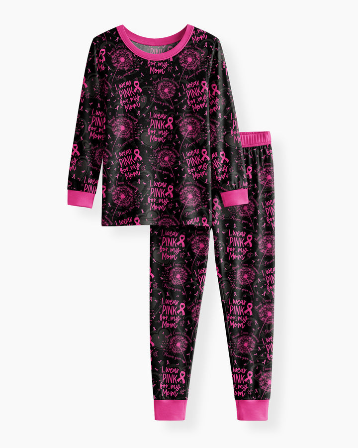 I Wear Pink For My Mom Bamboo Two Piece Long Sleeve Pajama Set