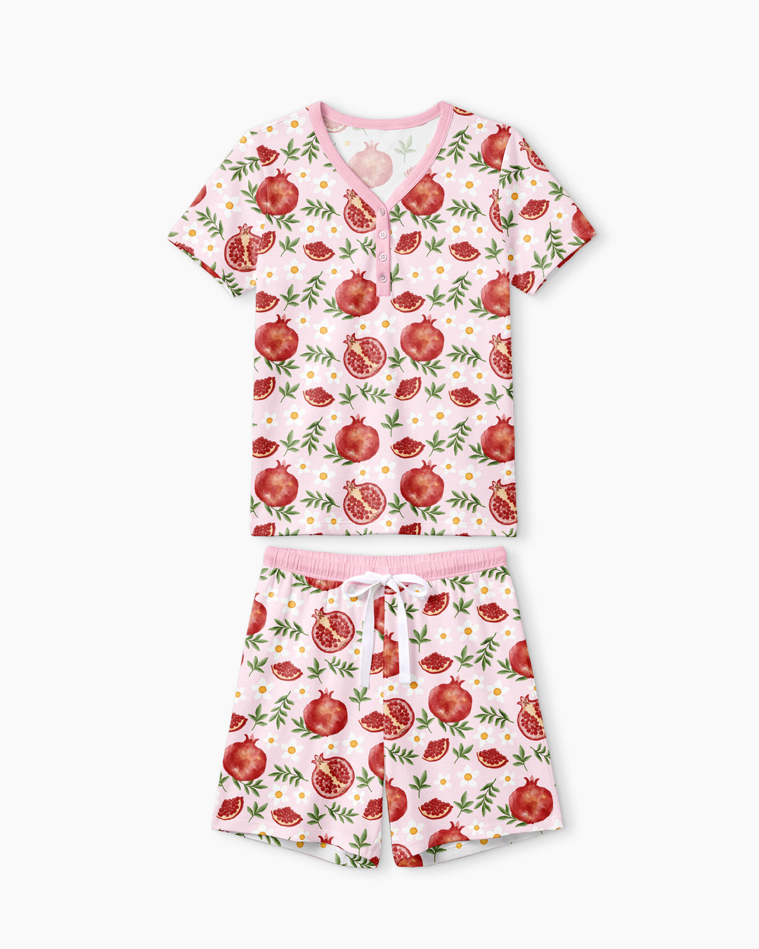 Pomegranate Garden Joy Family Matching Bamboo Women Short Sleeve Short Pajama Set