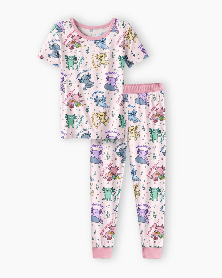 A Lotta Axolotls Bamboo Two Piece Short Sleeve Pajama Set