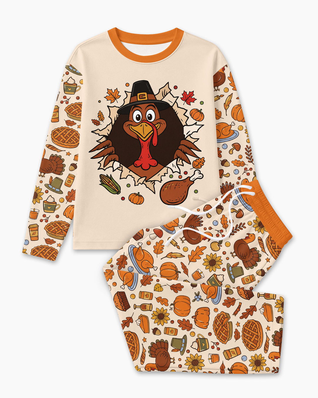 Funny Turkey on Thanksgiving Bamboo Men's Pajama Set