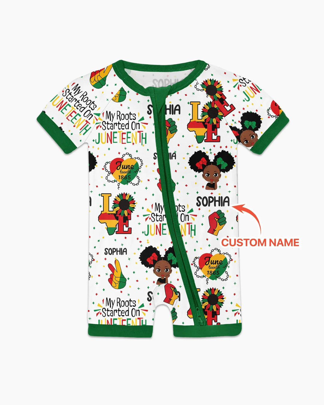 Custom Name My Roots Started On Juneteenth Bamboo Shorty Zippy
