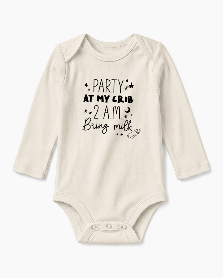 Party at My Crib 2AM Bring Milk Baby Bamboo Bodysuit