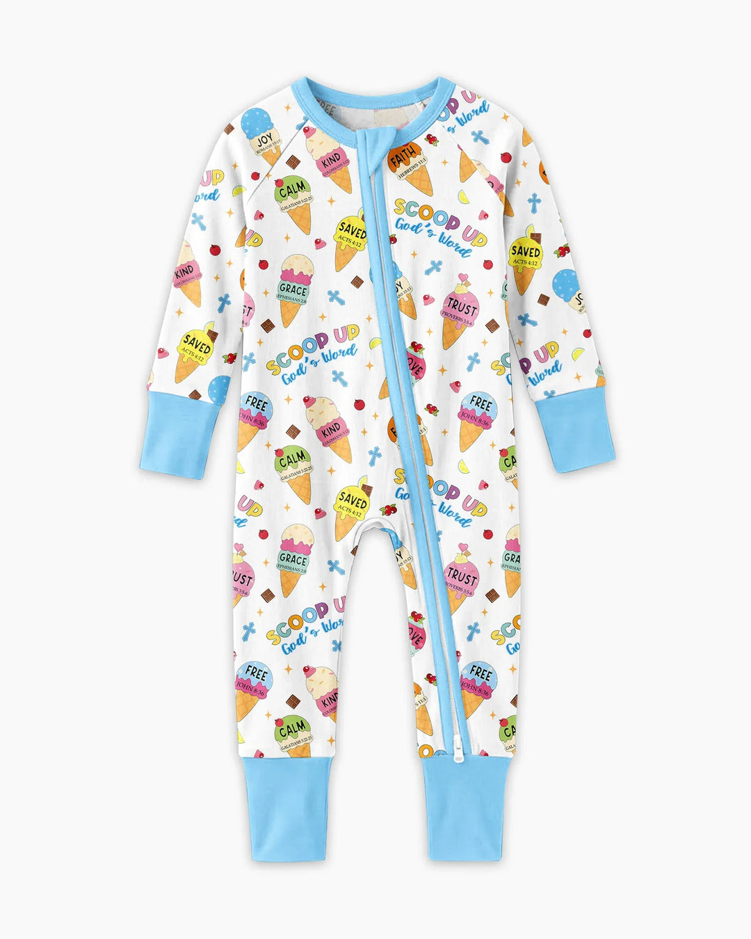 Minimístico familiar a juego Pijama convertible de bambú con cremallera