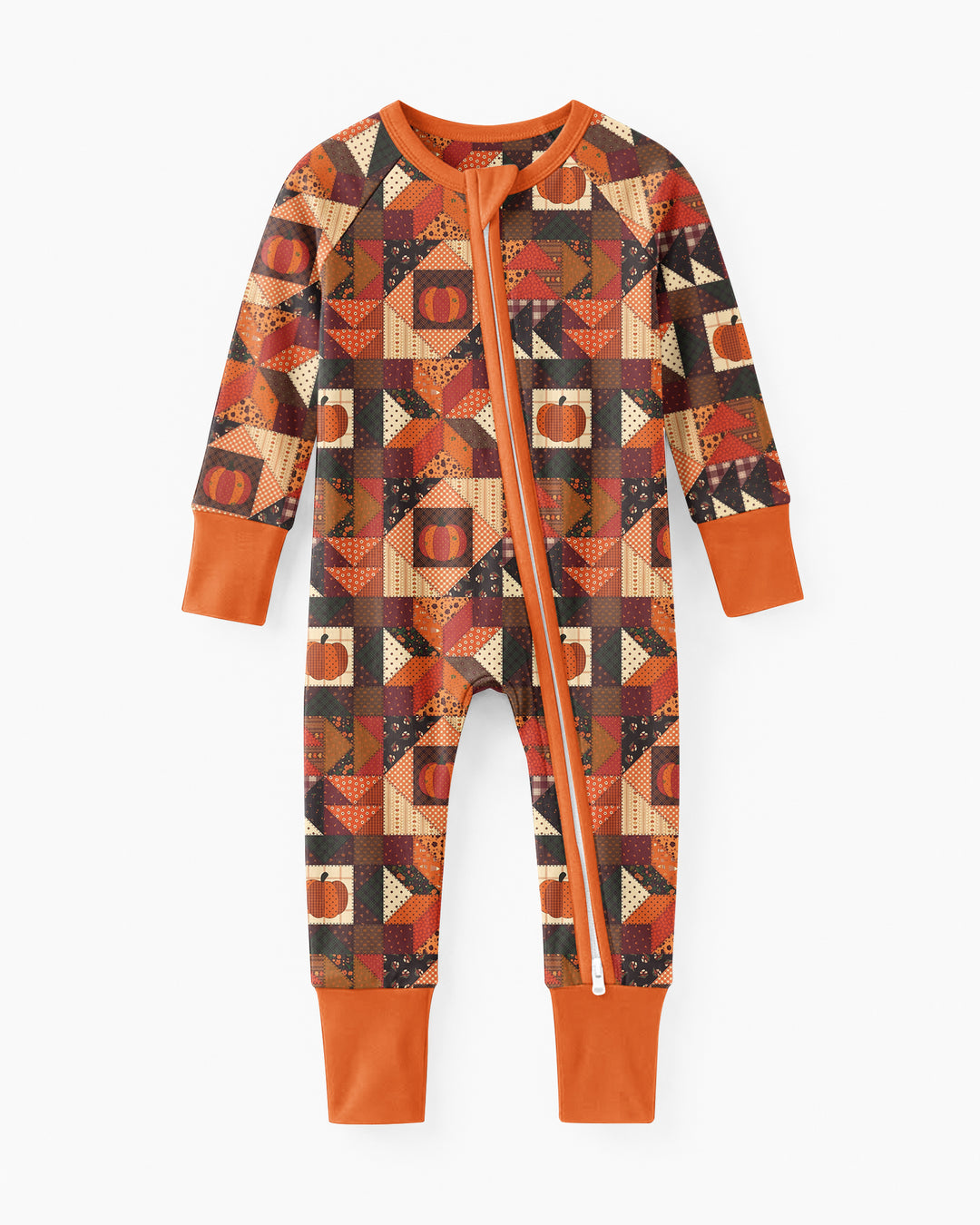 Vintage Pumpkin Patchwork Fall Bamboo Convertible Zippy