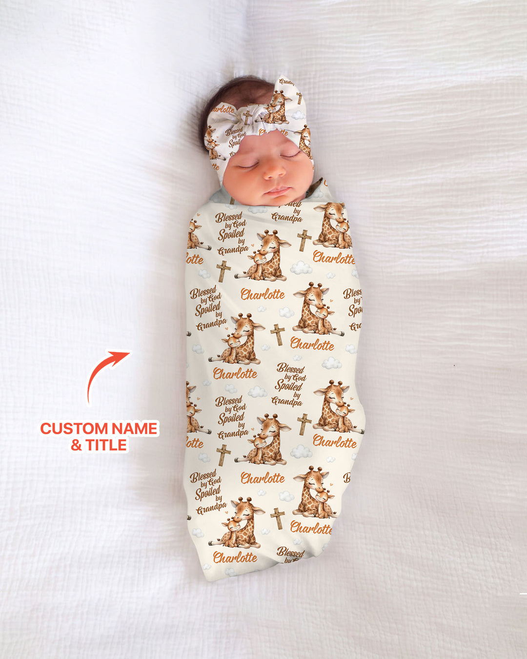Custom Name Blessed By God Spoiled By Grandma Swaddle Blanket