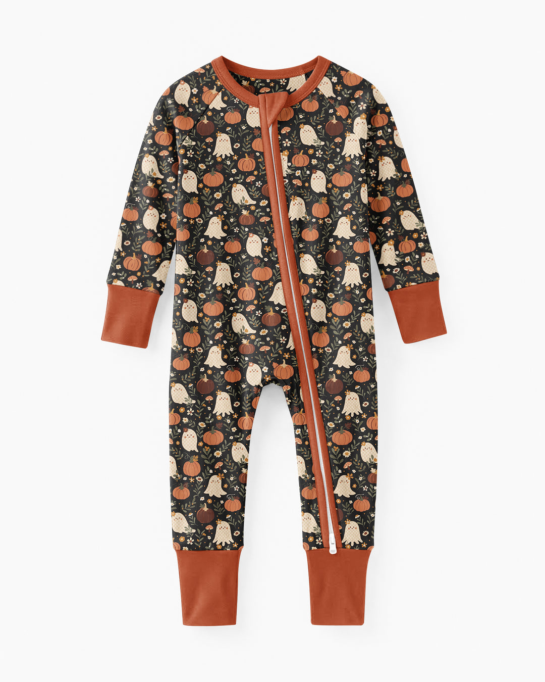 Ghost Pumpkin Harvest Floral Halloween Bamboo Convertible Zippy