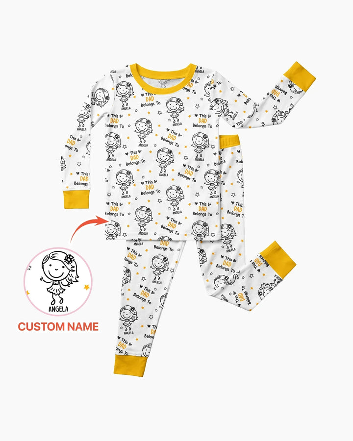 Zweiteiliges Langarm-Pyjama-Set mit Sommerfrüchten