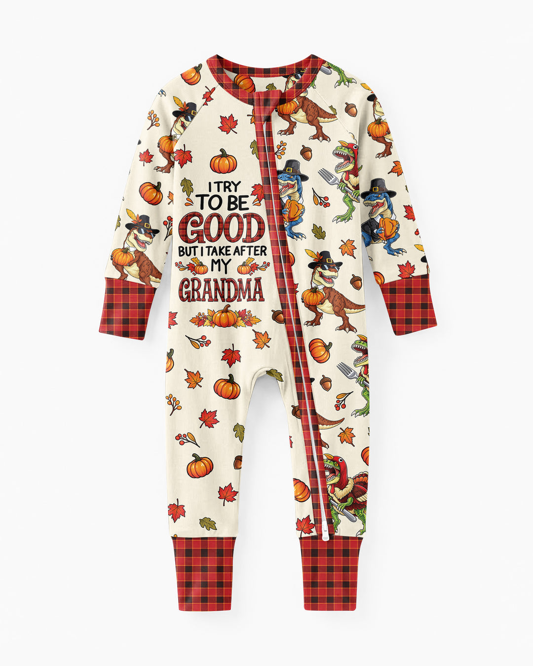 Dinosaur I Try To Be Good But I Take After My Grandma Bamboo Convertible Zippy