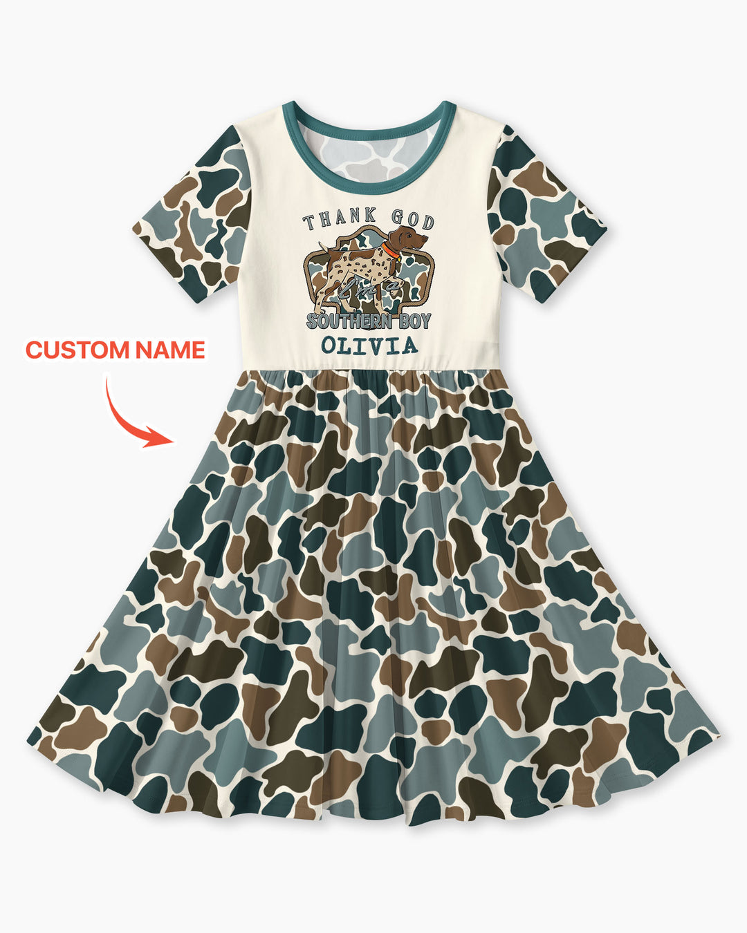 Custom Name Thank God I'm a Southern Bamboo Twirl Dress
