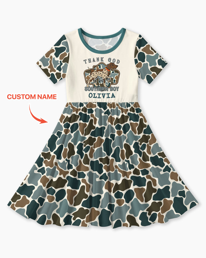 Custom Name Thank God I'm a Southern Bamboo Twirl Dress