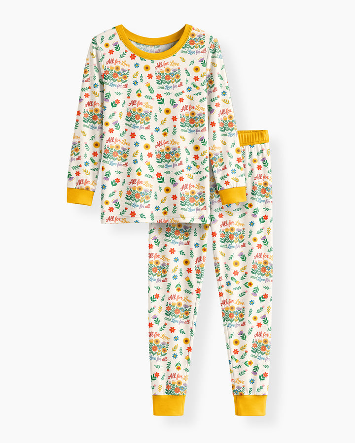 Love For All Family Matching Bamboo Two Piece Long Sleeve Pajama Set