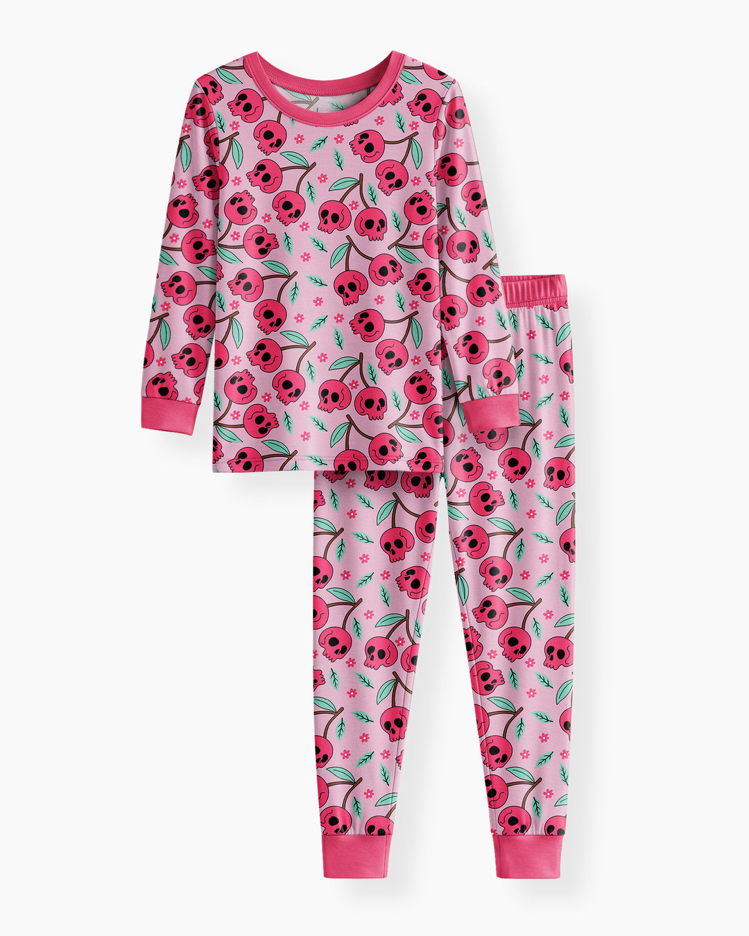 Cherry Boo Bamboo Two Piece Long Sleeve Pajama Set