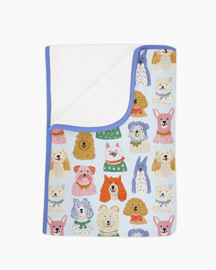 Puppy Portrait Bamboo Blanket