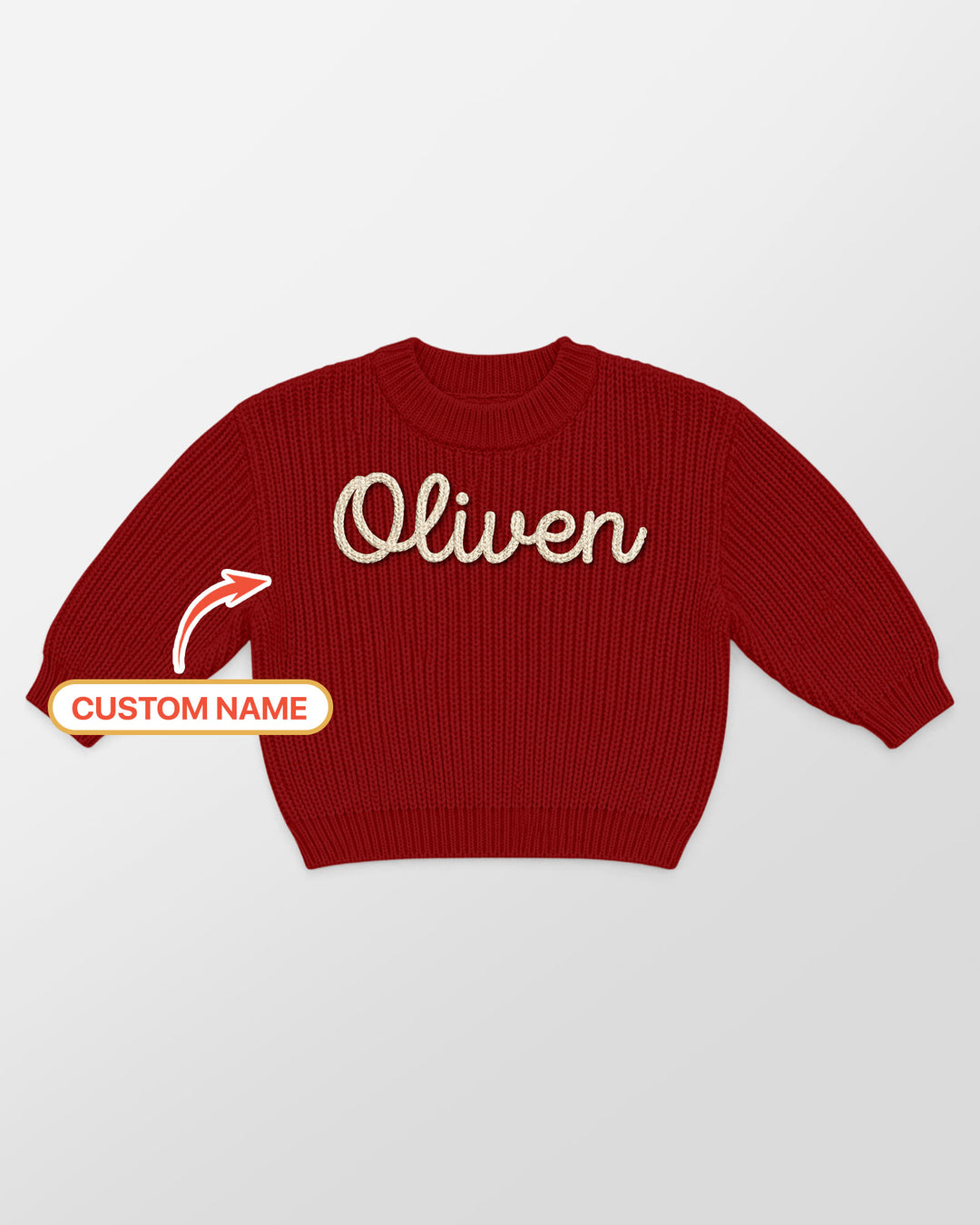 Embroidered Baby Name Bamboo Knit Sweater Bubble