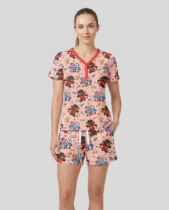 We Are The Champions Soccer Cup 2026 Bamboo Women Short Sleeve Short Pajama Set
