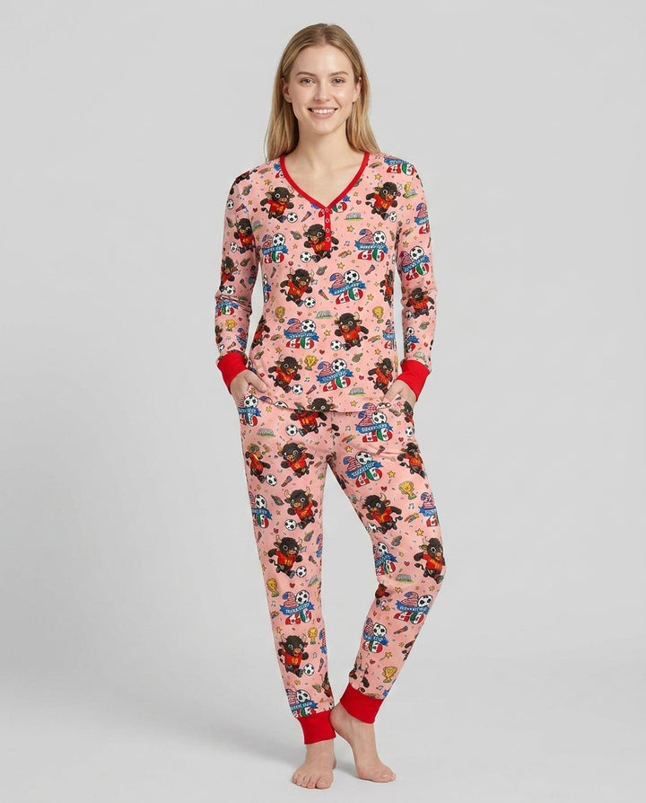 Plantilla de conjunto de pijama de mujer de bambú
