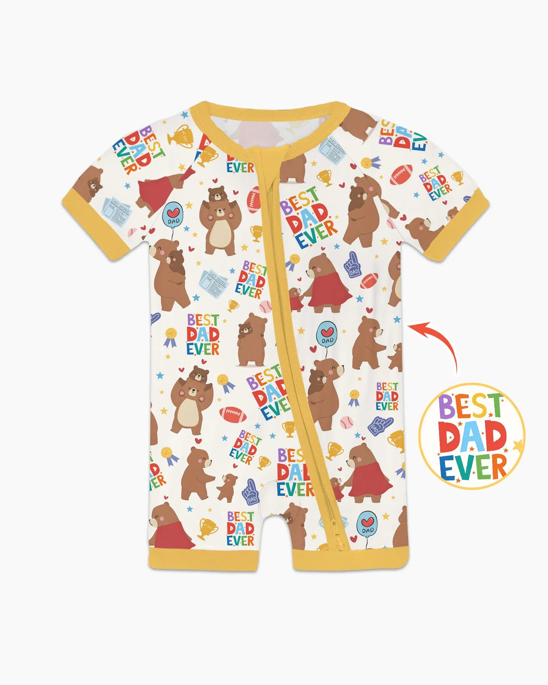 Best Daddy Bear Ever Family Matching Bamboo Shorty Zippy