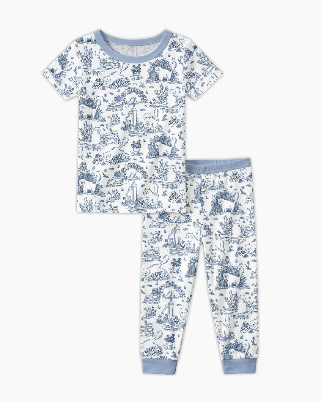 Conjunto de pijama de dos piezas de manga corta de bambú