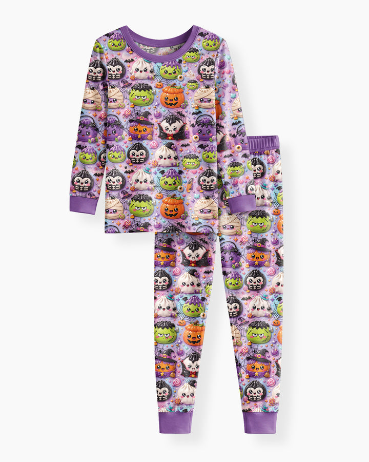 Spooky Dumplings Bamboo Two Piece Long Sleeve Pajama Set