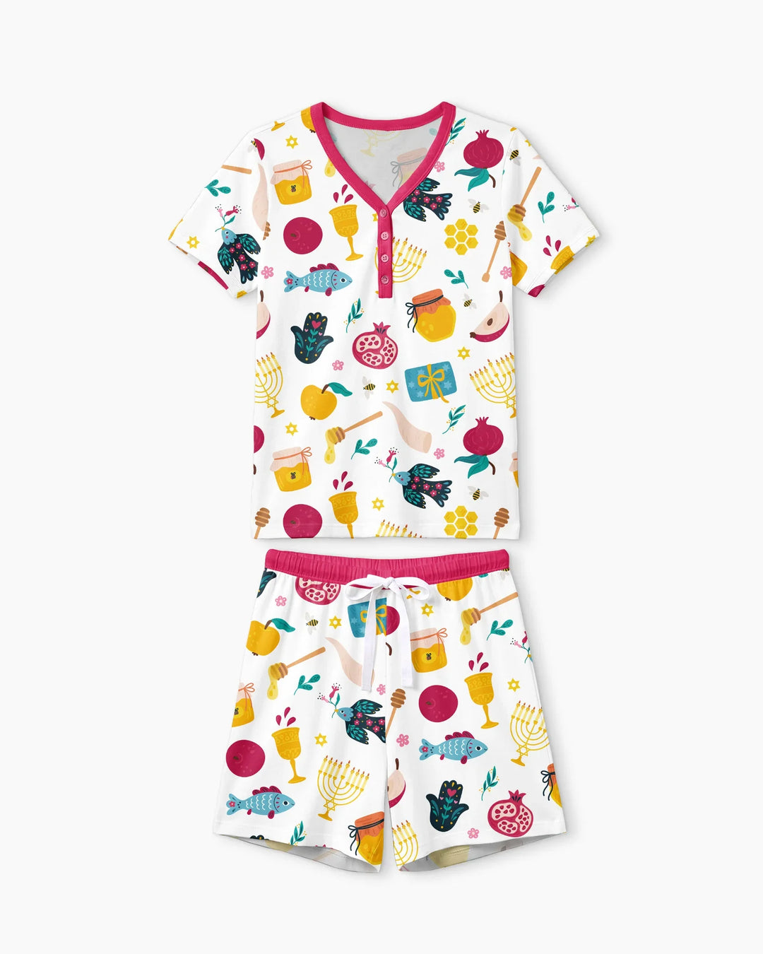 Shanah Tovah Party Bamboo Women Short Sleeve Short Pajama Set