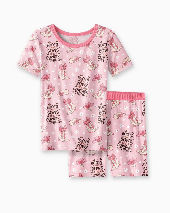 Conjunto de Pijama de Dos Piezas de Bambú con Mangas Cortas y Pantalones Cortos