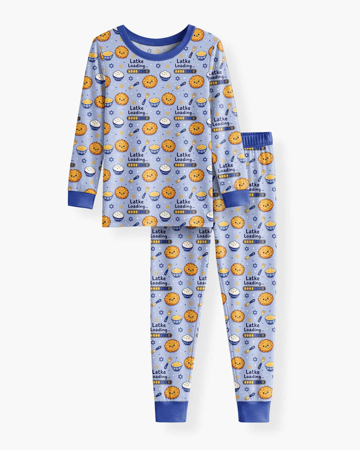Latke For Hanukkah Bamboo Two Piece Long Sleeve Pajama Set