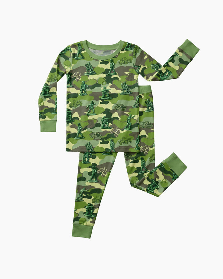 Green Army Men Bamboo Two Piece Long Sleeve Pajama Set
