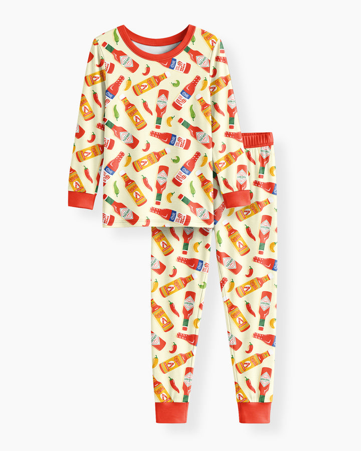 Spicy Sauce Bamboo Two Piece Long Sleeve Pajama Set