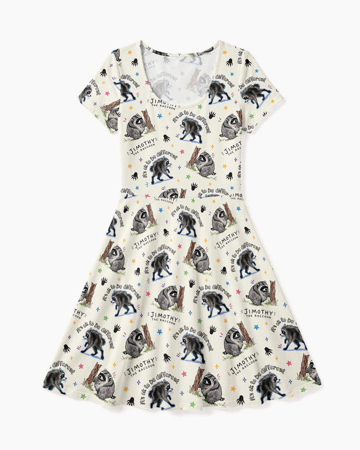 It's Okay to be Jimothy Bamboo Women’s Short Sleeve Twirl Dress