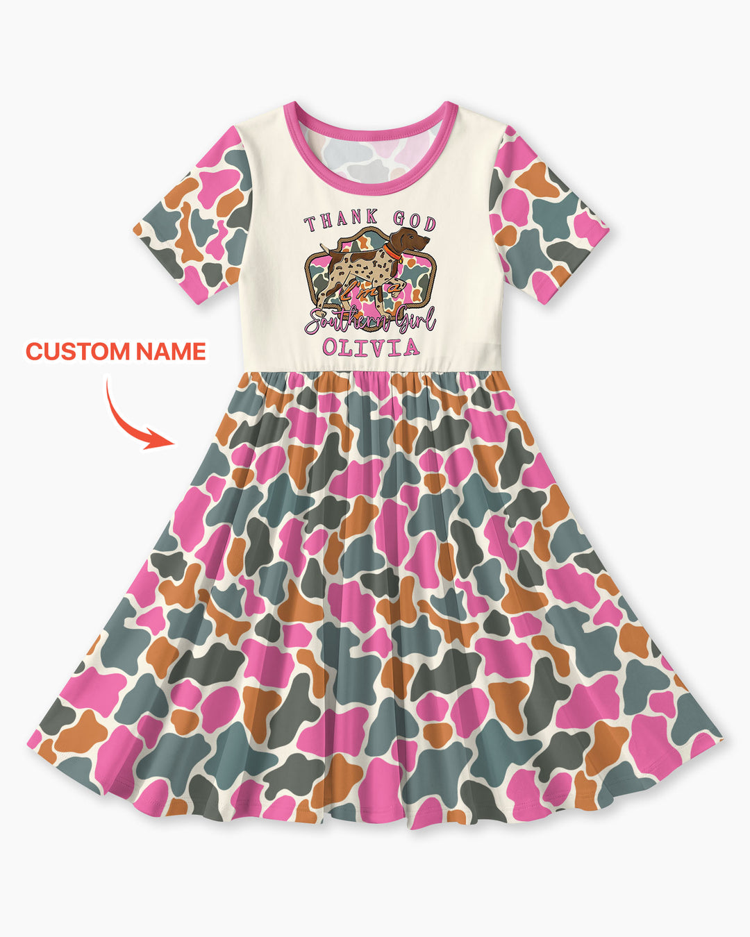 Custom Name Thank God I'm a Southern Bamboo Twirl Dress