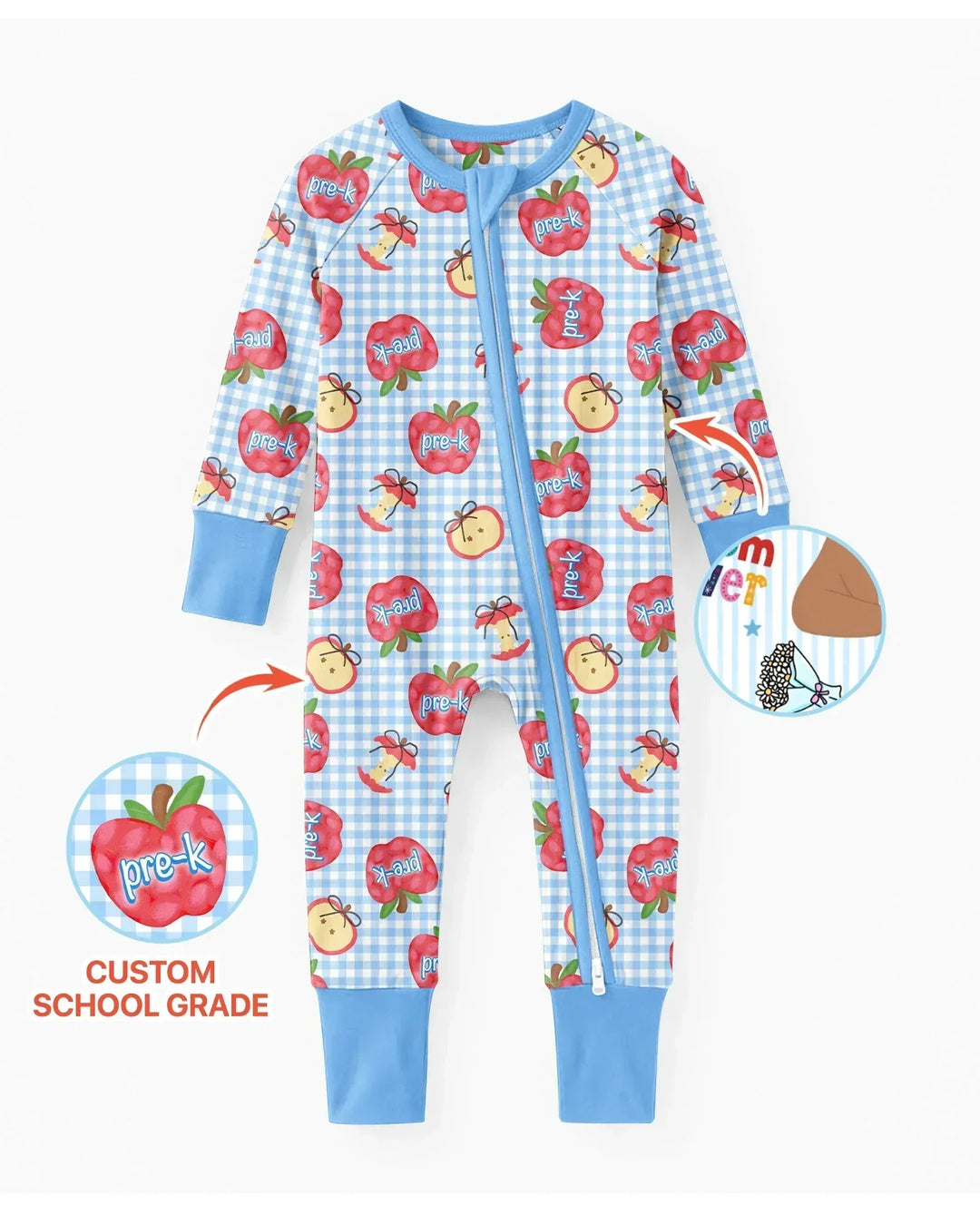 Custom School Grade Apple Days Bamboo Convertible Zippy