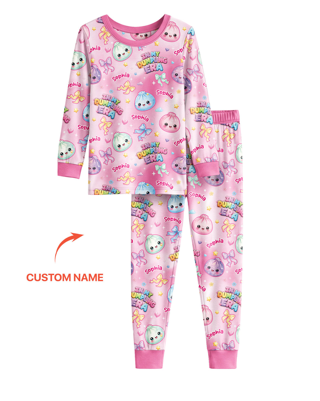 Custom Name In My Dumpling Era Bamboo Two Piece Long Sleeve Pajama Set