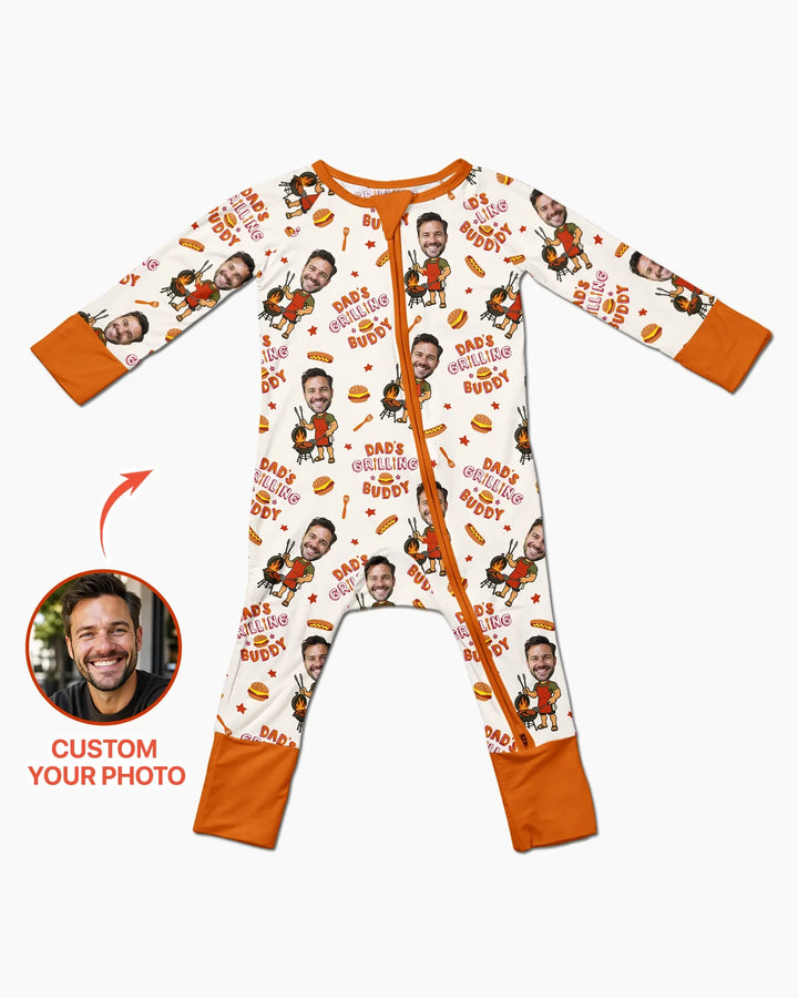 Custom Photo Dad's Grilling Buddy Family Matching Bamboo Convertible Zippy