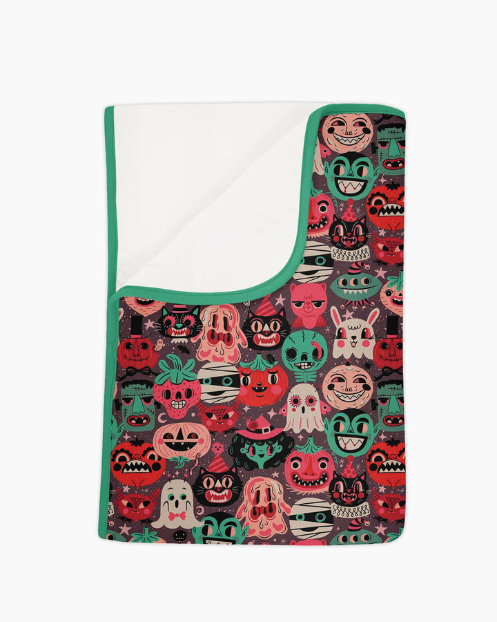 Retro Halloween Monsters Ghost Pumpkin Mummy Bamboo Blanket