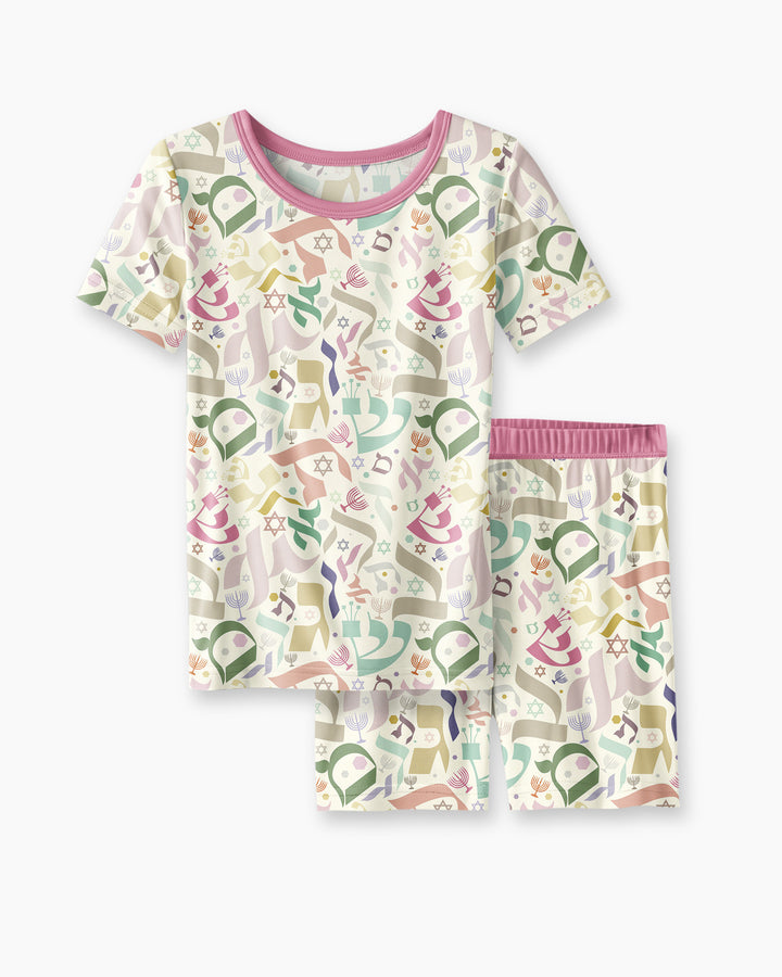 Schlafanzug-Set zweiteilig, kurze Ärmel, kurze Hose, Bambus