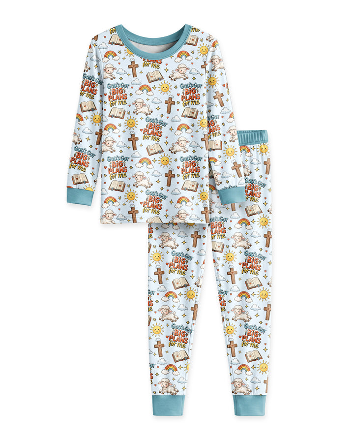 Zweiteiliges Langarm-Pyjama-Set mit Sommerfrüchten
