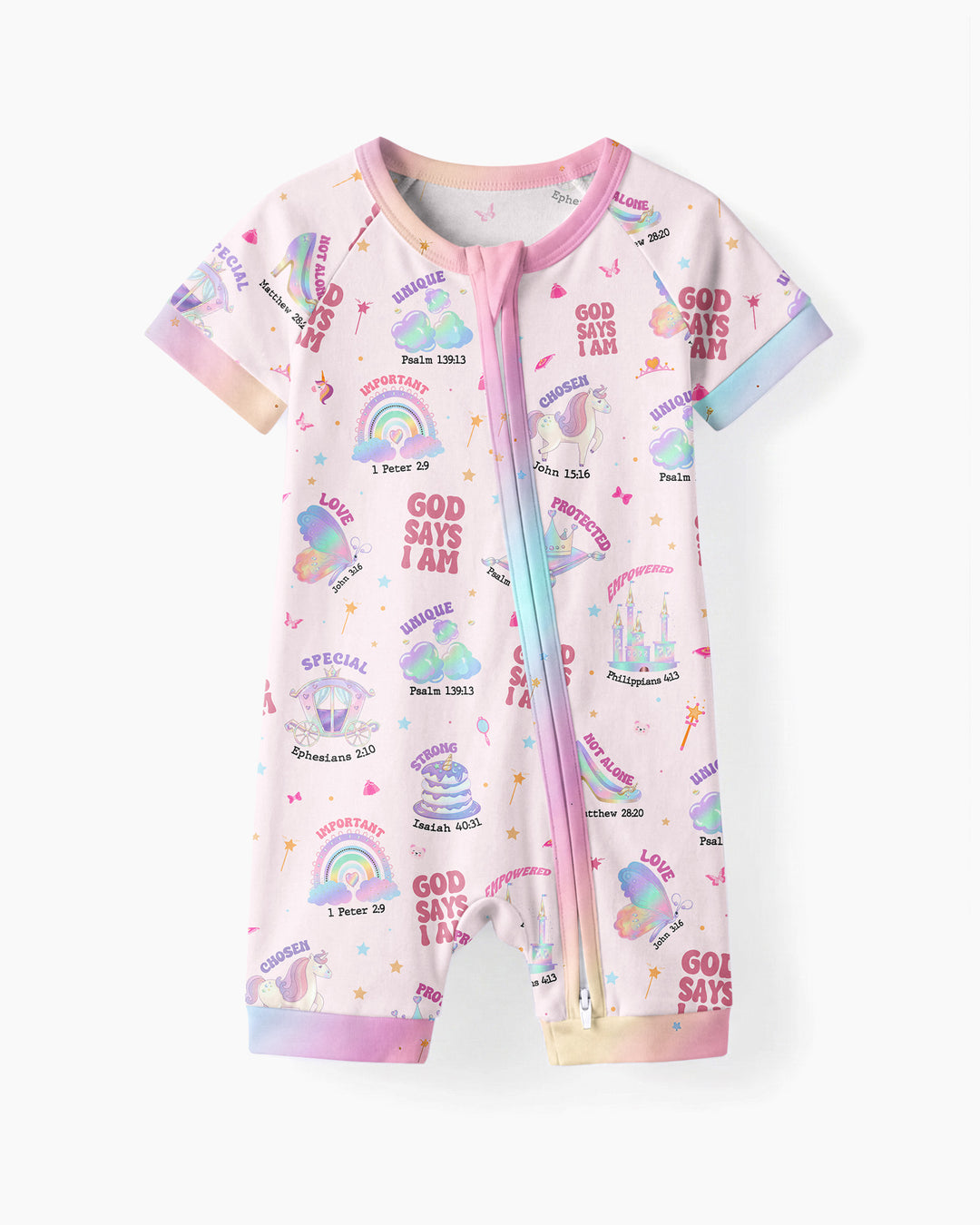 God Says I Am Girl Bamboo Shorty Zippy