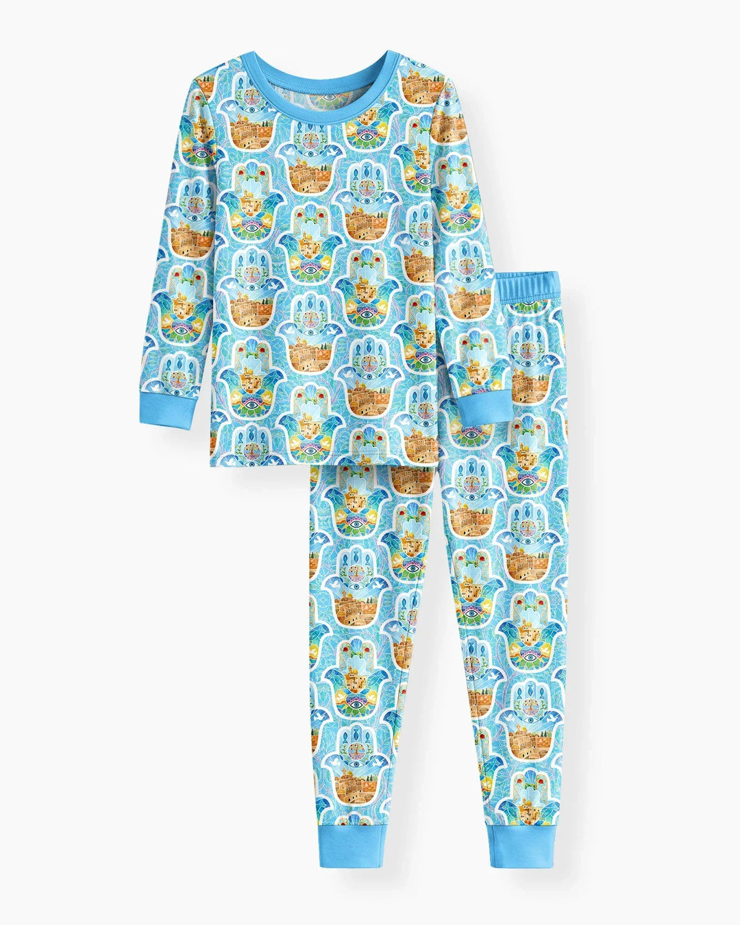 Conjunto de pijama de dos piezas de bambú con mangas largas, plantilla PERSONALIZADA