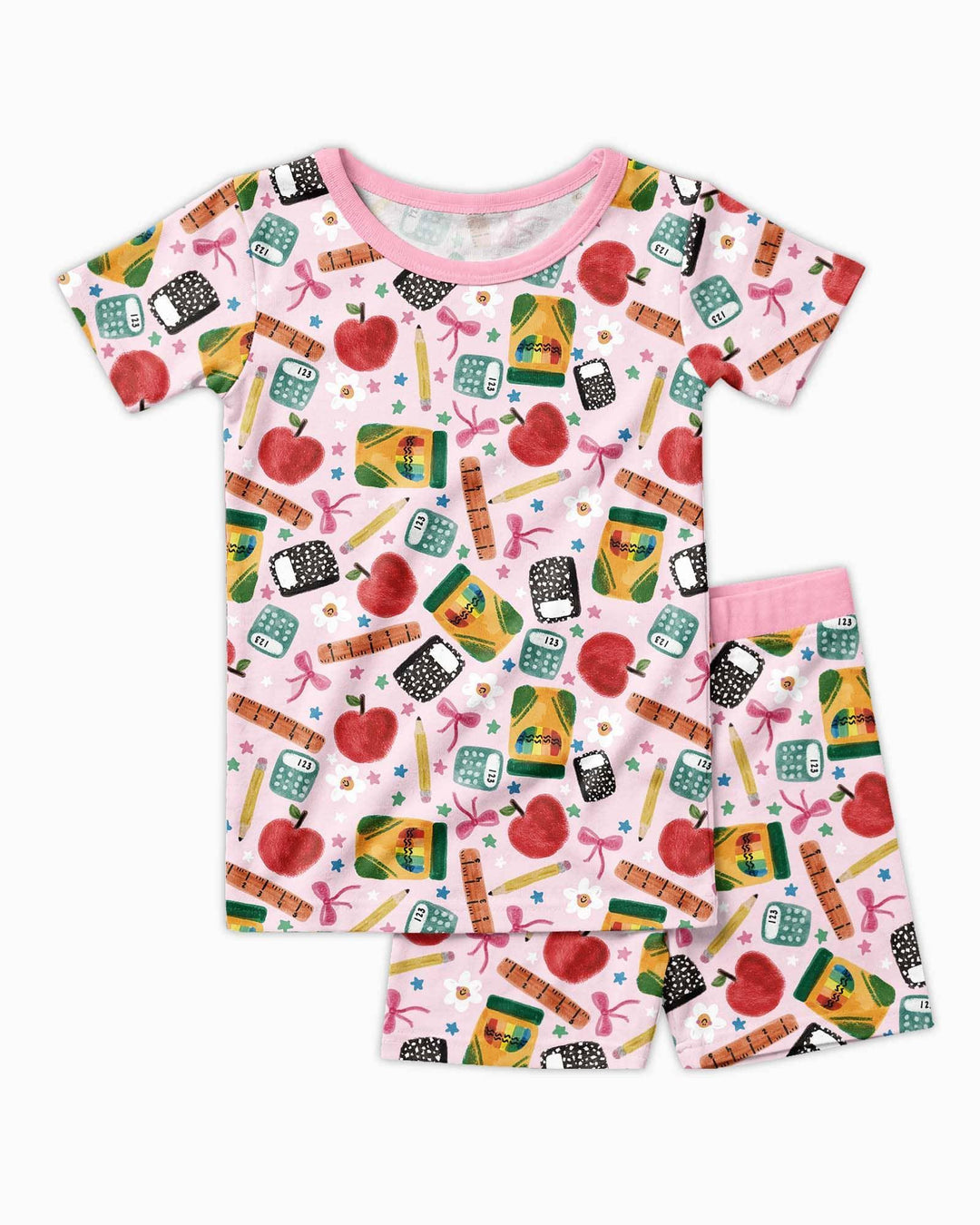 Little Learner Bamboo Two Piece Short Sleeve Shorts Pajama Set