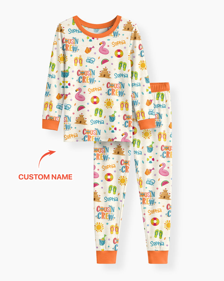 Conjunto de pijama de dos piezas de bambú con mangas largas, plantilla PERSONALIZADA