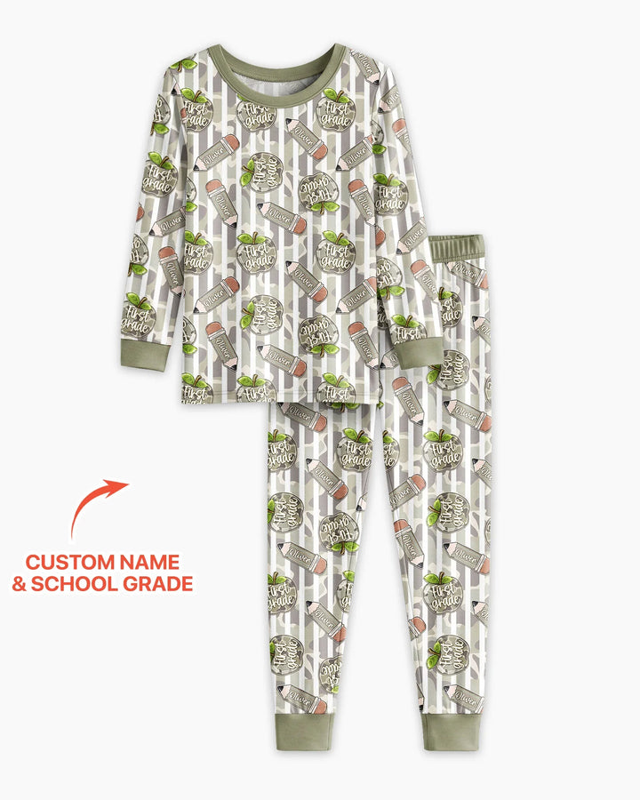 Zweiteiliges Langarm-Pyjama-Set mit Sommerfrüchten