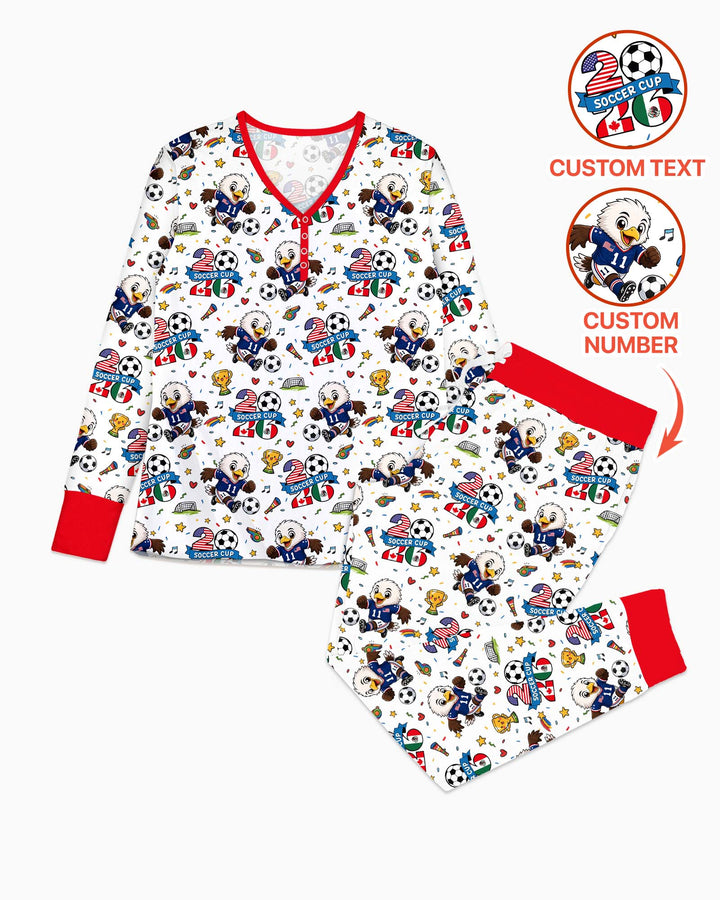 Plantilla de conjunto de pijama de mujer de bambú