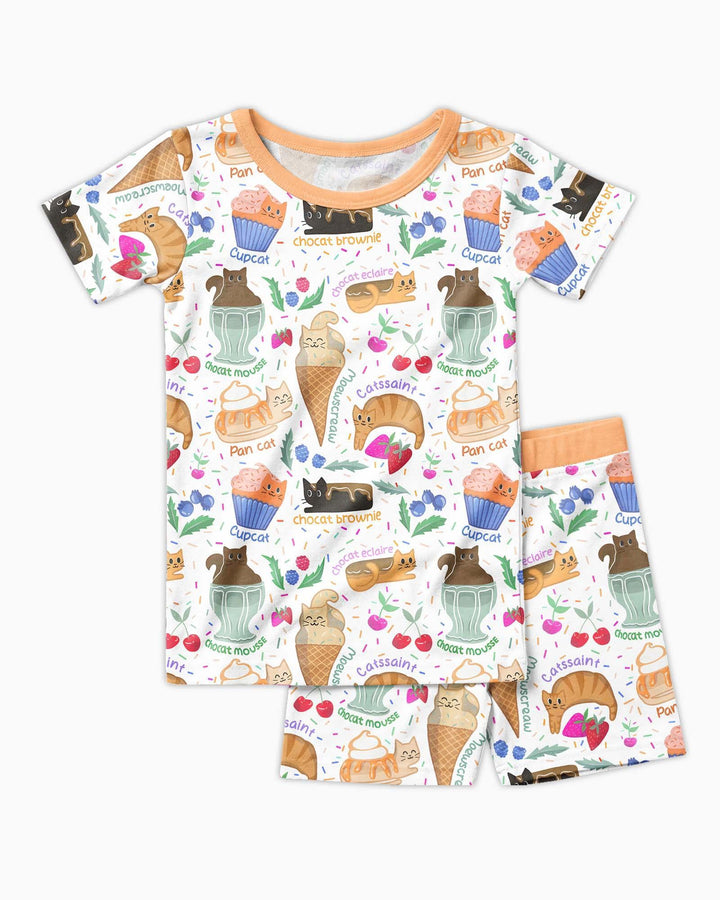 Purrfect Treats Bamboo Two Piece Short Sleeve Shorts Pajama Set