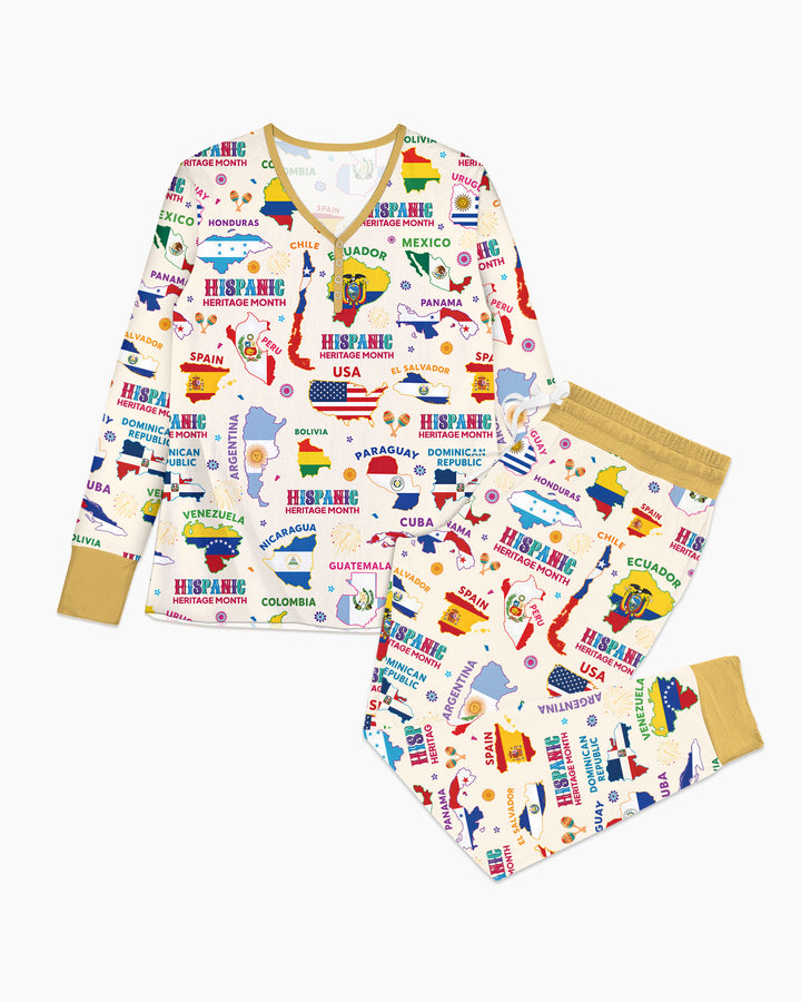 Hispanic Heritage Month Country Flags Bamboo Women Pajama Set